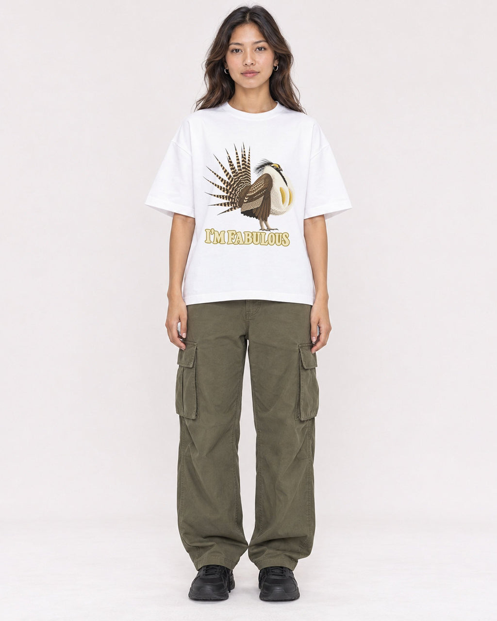 Mockup Boxy Heavyweight Tee White female full-body 02