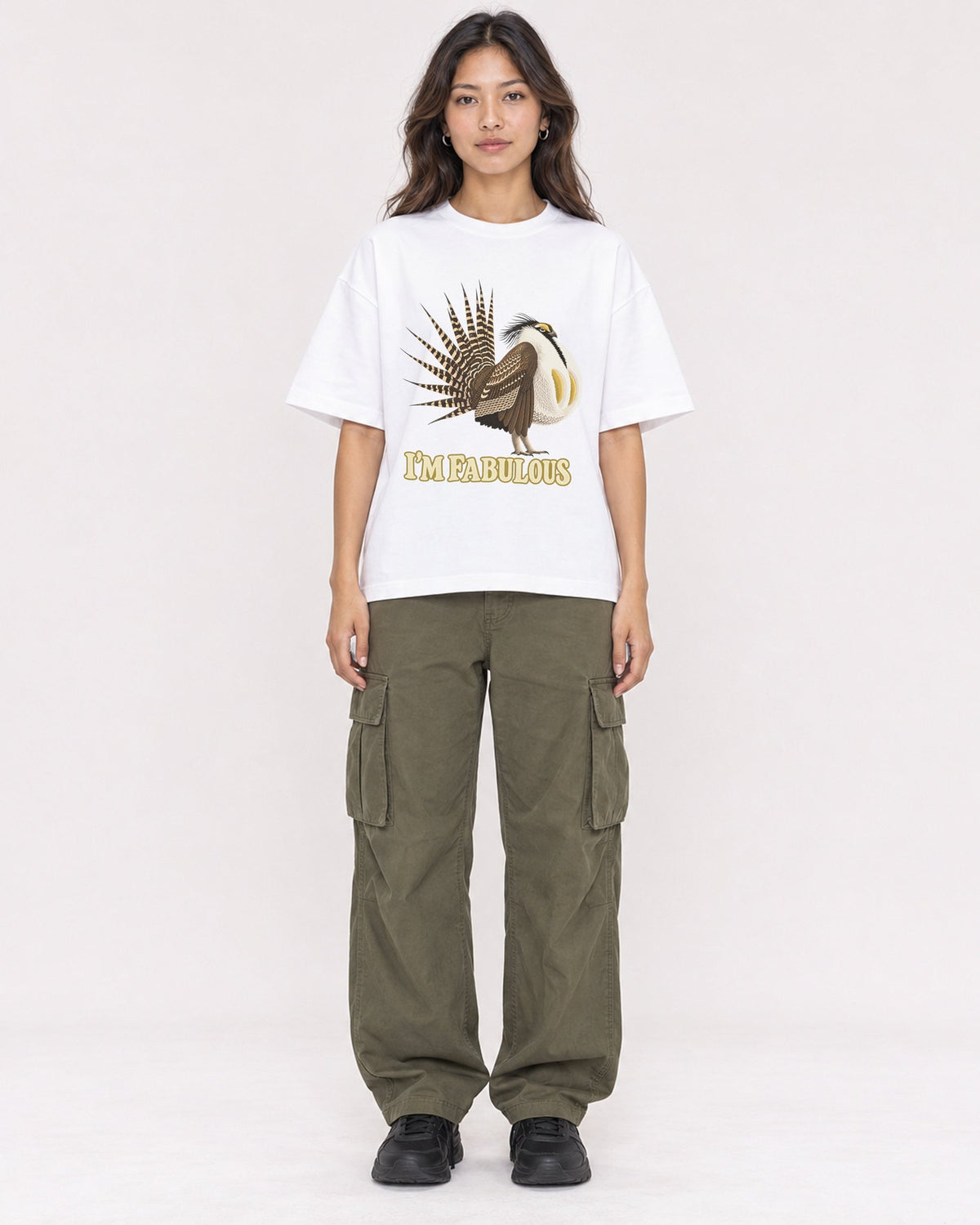 Mockup Boxy Heavyweight Tee White female full-body 02