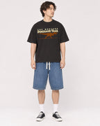 Mockup Boxy Heavyweight Tee Black male full-body 03