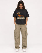 Mockup Boxy Heavyweight Tee Black female full-body 06