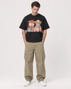 Mockup Boxy Heavyweight Tee Black male full-body 48