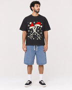 Mockup Boxy Heavyweight Tee Black male full-body 27