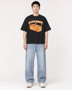 Mockup Boxy Heavyweight Tee Black male full-body 21