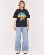 Mockup Boxy Heavyweight Tee Black female full-body 19