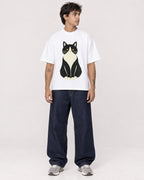 Mockup Boxy Heavyweight Tee White male full-body 06