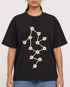 Mockup Boxy Heavyweight Tee Black female close-up 16