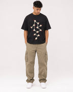 Mockup Boxy Heavyweight Tee Black male full-body 16