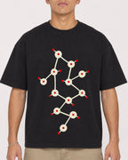 Mockup Boxy Heavyweight Tee Black male close-up 16
