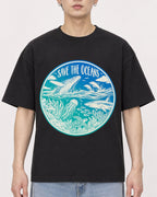 Mockup Boxy Heavyweight Tee Black male close-up 01
