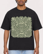 Mockup Boxy Heavyweight Tee Black male close-up 05