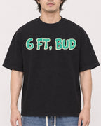 Mockup Boxy Heavyweight Tee Black male close-up 03