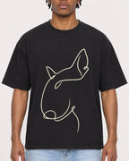 Mockup Boxy Heavyweight Tee Black male close-up 05