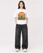 Mockup Boxy Heavyweight Tee White female full-body 03