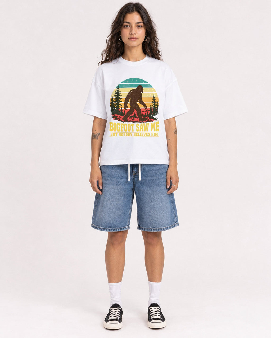 Mockup Boxy Heavyweight Tee White female full-body 06
