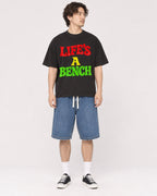 Mockup Boxy Heavyweight Tee Black male full-body 03