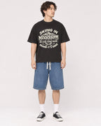Mockup Boxy Heavyweight Tee Black male full-body 03