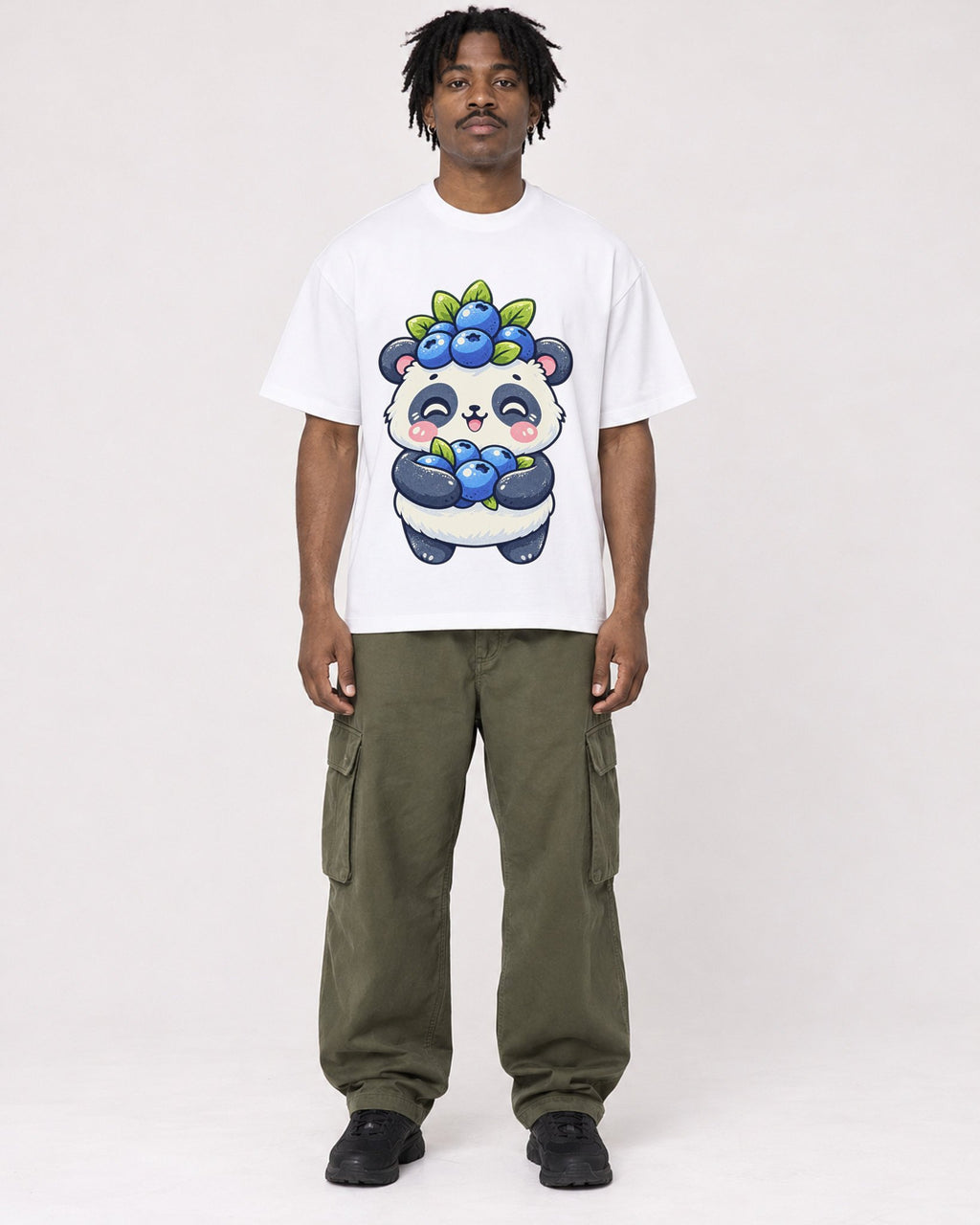 Mockup Boxy Heavyweight Tee White male full-body 04
