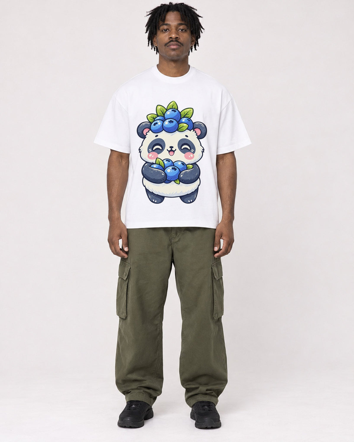 Mockup Boxy Heavyweight Tee White male full-body 04