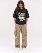 Mockup Boxy Heavyweight Tee Black female full-body 02