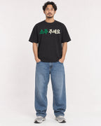 Mockup Boxy Heavyweight Tee Black male full-body 02