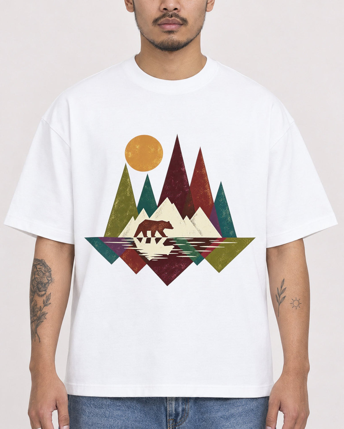 Mockup Boxy Heavyweight Tee White male close-up 12