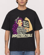 Mockup Boxy Heavyweight Tee Black male close-up 06