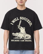 Mockup Boxy Heavyweight Tee Black male close-up 13