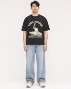Mockup Boxy Heavyweight Tee Black male full-body 13