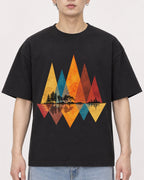 Mockup Boxy Heavyweight Tee Black male close-up 01