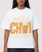 Mockup Boxy Heavyweight Tee White female close-up 04