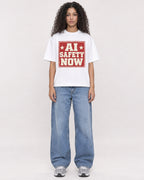 Mockup Boxy Heavyweight Tee White female full-body 10