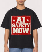 Mockup Boxy Heavyweight Tee Black male close-up 10