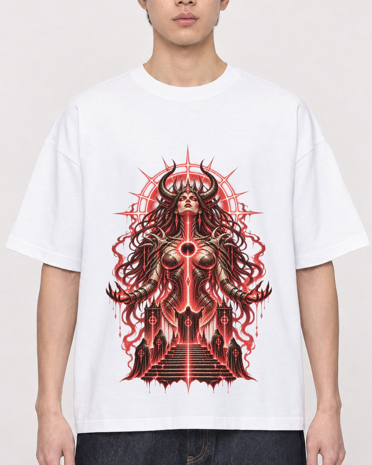 Mockup Boxy Heavyweight Tee White male close-up 01