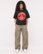 Mockup Boxy Heavyweight Tee Black female full-body 10