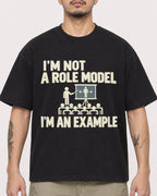 Mockup Boxy Heavyweight Tee Black male close-up 12