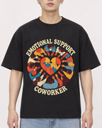 Mockup Boxy Heavyweight Tee Black male close-up 01