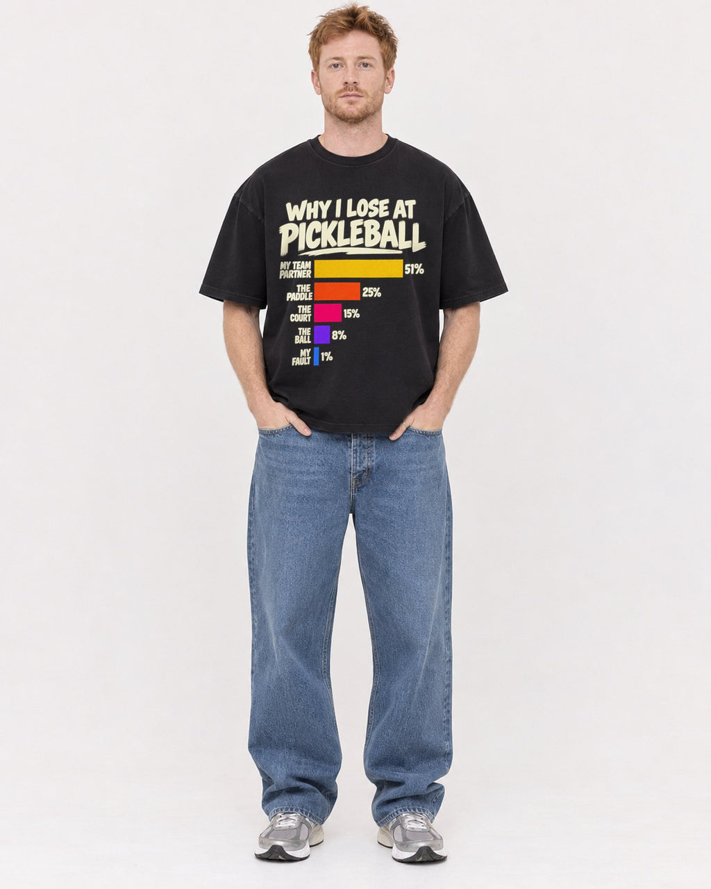 Mockup Boxy Heavyweight Tee Black male full-body 38