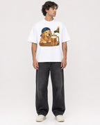 Mockup Boxy Heavyweight Tee White male full-body 30