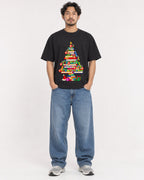 Mockup Boxy Heavyweight Tee Black male full-body 02