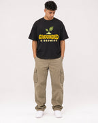 Mockup Boxy Heavyweight Tee Black male full-body 16