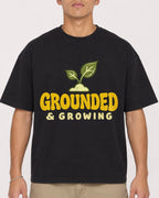 Mockup Boxy Heavyweight Tee Black male close-up 16