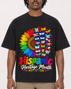 Mockup Boxy Heavyweight Tee Black male close-up 04
