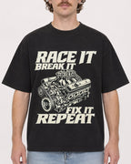 Mockup Boxy Heavyweight Tee Black male close-up 09
