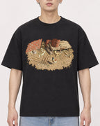 Mockup Boxy Heavyweight Tee Black male close-up 01