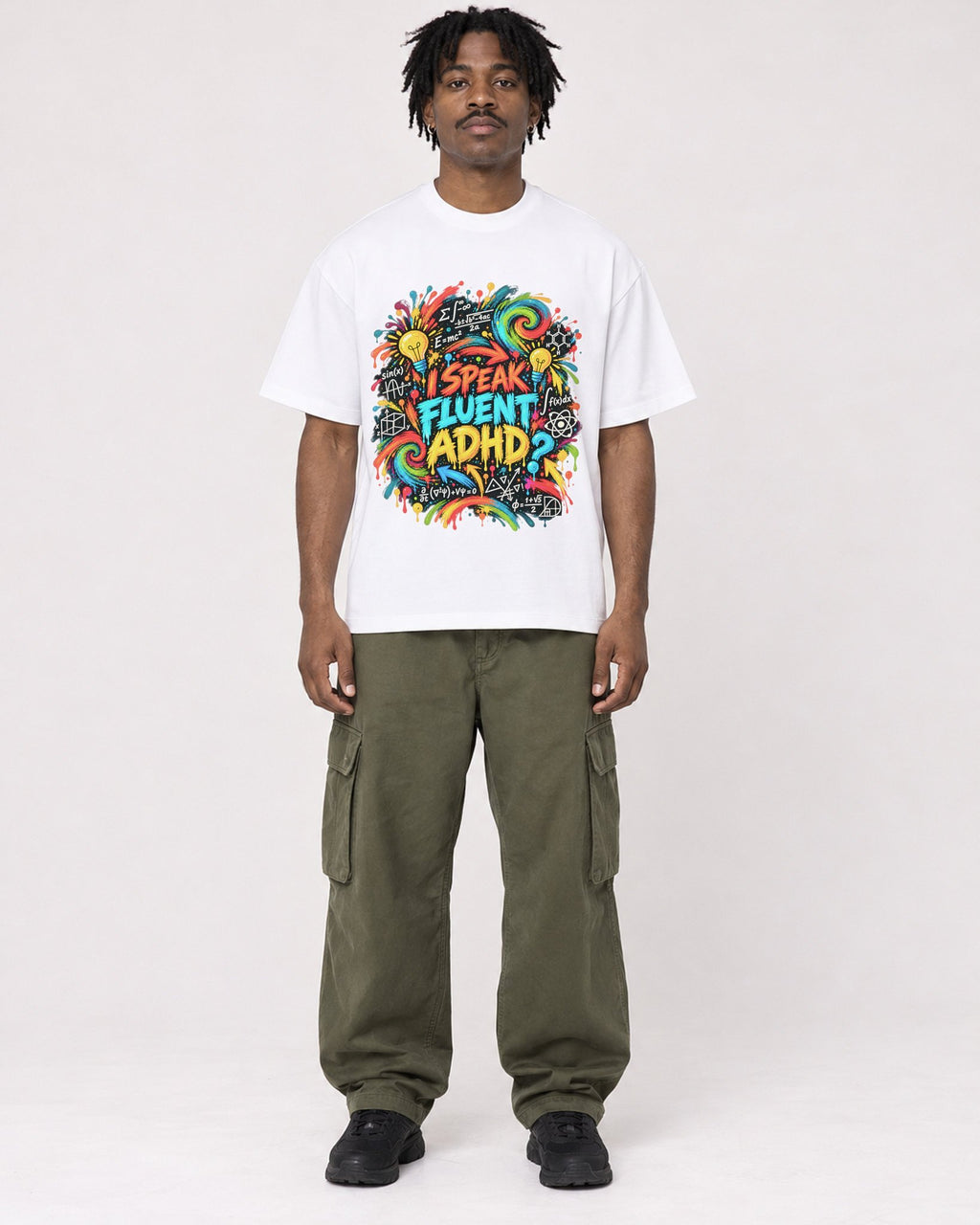 Mockup Boxy Heavyweight Tee White male full-body 04