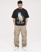Mockup Boxy Heavyweight Tee Black male full-body 12