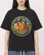 Mockup Boxy Heavyweight Tee Black female close-up 01