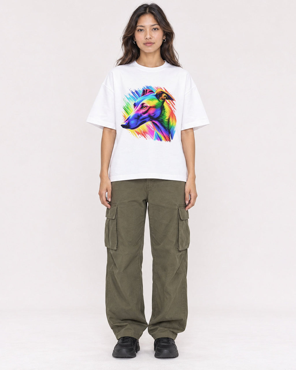 Mockup Boxy Heavyweight Tee White female full-body 02