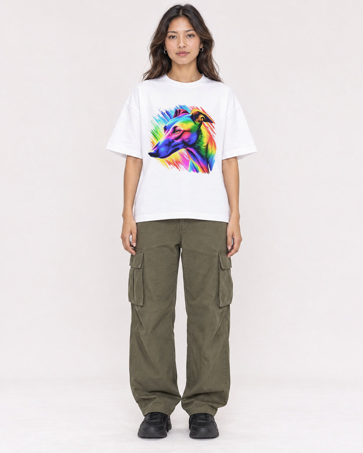 Mockup Boxy Heavyweight Tee White female full-body 02