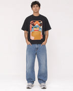 Mockup Boxy Heavyweight Tee Black male full-body 06